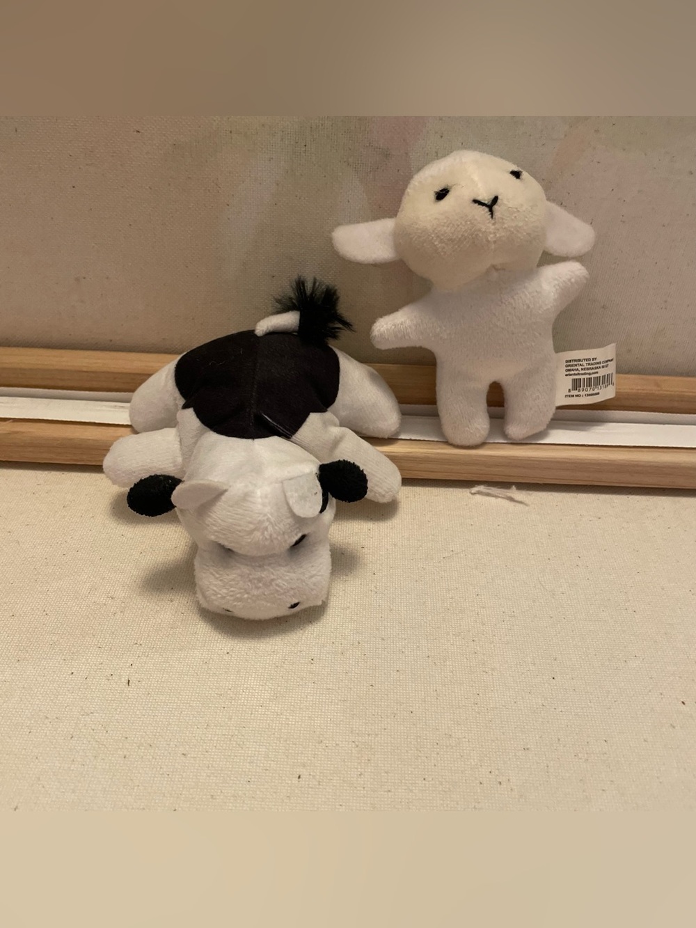 Mini Sheep Lamb Plush White Embroidered Face mini cow Farm Stuffed Animal plush